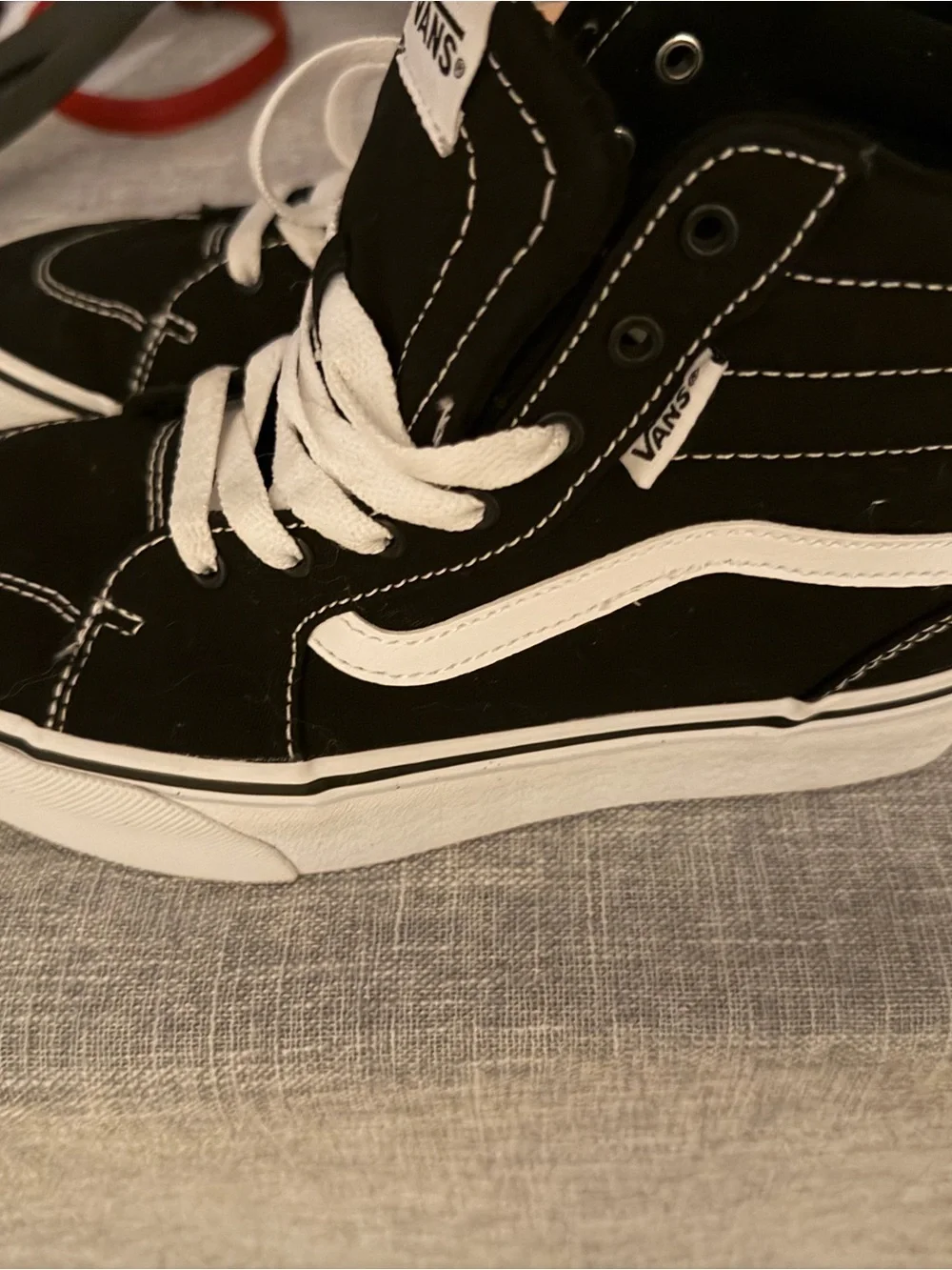 Vans Kids Black Canvas Low-Top Sneakers with Gum Sole
